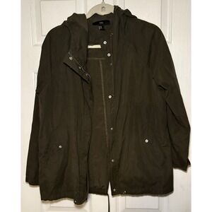 XXI Jacket Womens Large Army Green Olive Military Safari Canvas Boho Utility Med
